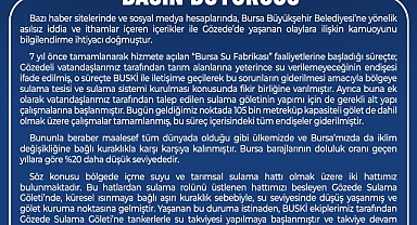 Bursa Büyükşehir'den kamuoyuna açıklama 