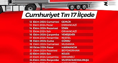 29 Ekim Coşkusu 'Cumhuriyet Tırı' ile Bursa'yı Sarıyor