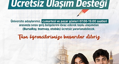 Bursa'da üniversite adaylarına ücretsiz ulaşım desteği
